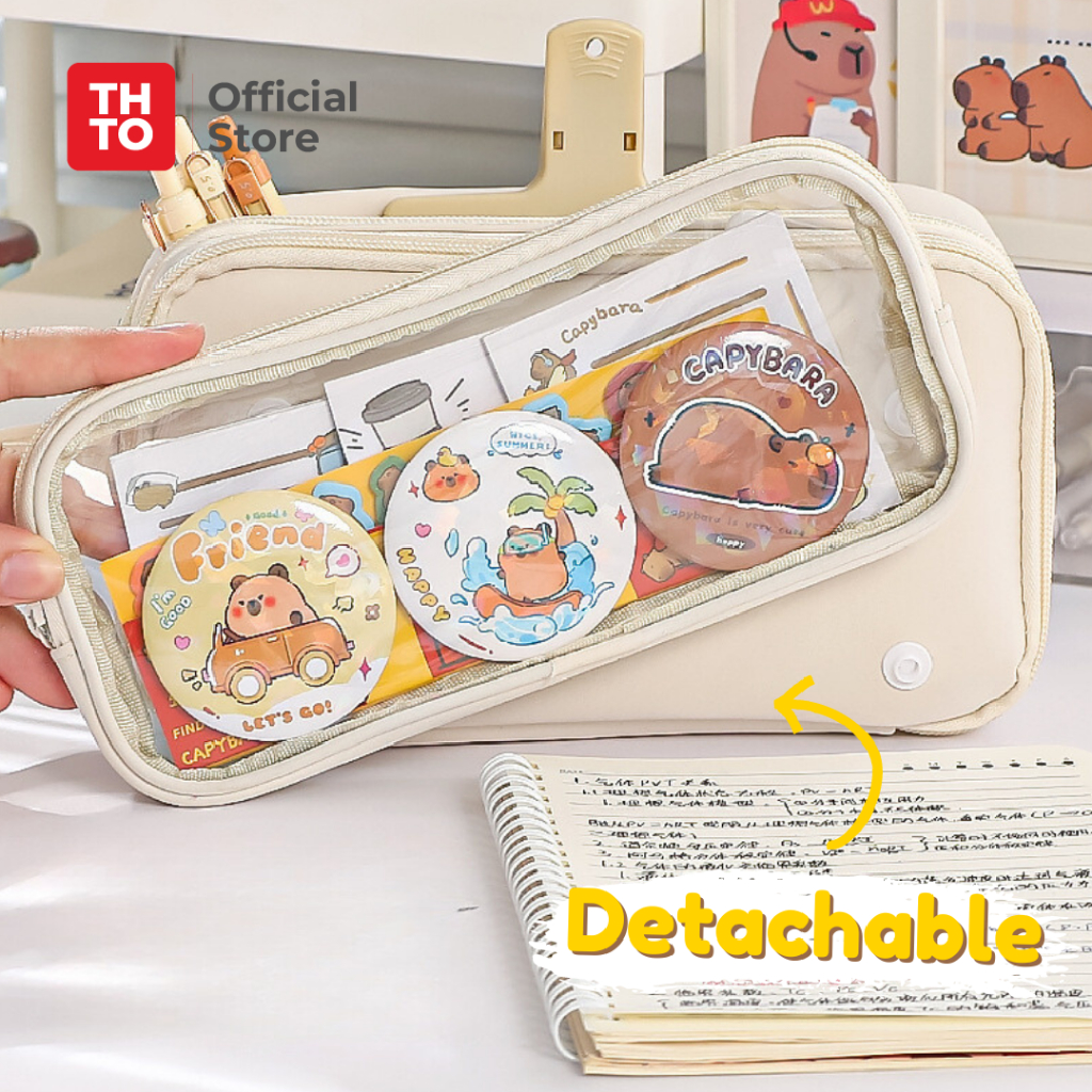 

THTO Tas Tempat Pensil Case Pouch Anak Sekolah Detachable Copot Pasang Transparan Kapasitas Besar A150