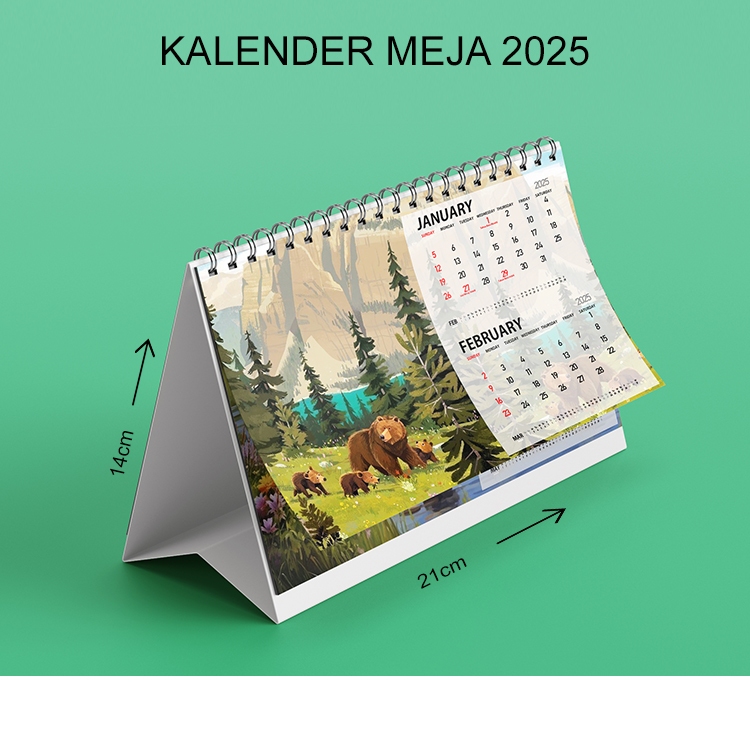 

Kalender 2025 Lengkap / Kalender Meja Ukuran (14,5 x 21,5 cm) Motif Lukisan Hewan #KLMF04