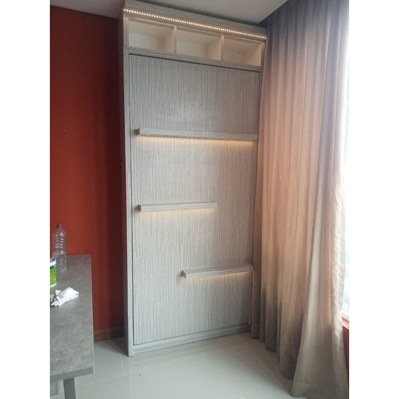 dipan 90x200 lipat wallbed horisontal vertikal tempat tidur lipat murphy 90x200 custom minimalis mod