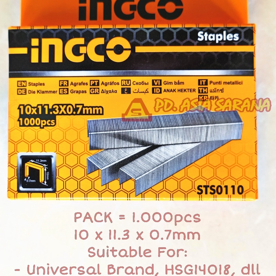 

PALING DIMINATI Refill Staples Tembak 1mm INGCO STS11 Isi Steples Stapler 1 mm