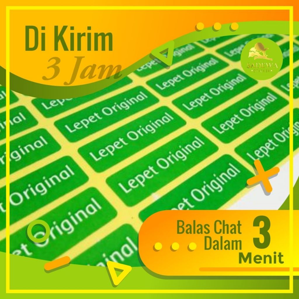

3 JAM JADI !!! Cetak STIKER LABEL SPC 1 1-7 Sadewa Makanan Print Sticker Custom Kemasan Termurah
