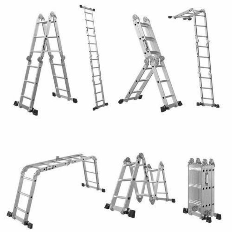 Tangga lipat alumunium multi fungsi 3.5m 4.6m 5.7m 6.8m 8m 9 meter Denko MAL 4X3 4X4 4X5 4X6 4X7 4X8