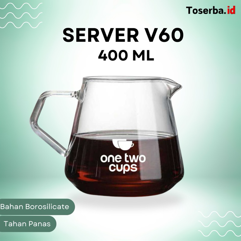 One Two Cups Teko kopi Coffee Server V60 Drip Pour Glass