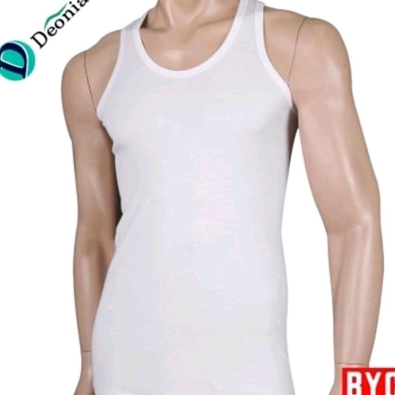 3 Warna Kaos Singlet Pria Anti Bacterial 4 pcs/pack Branded 8YC Original, murah sisa Eksport