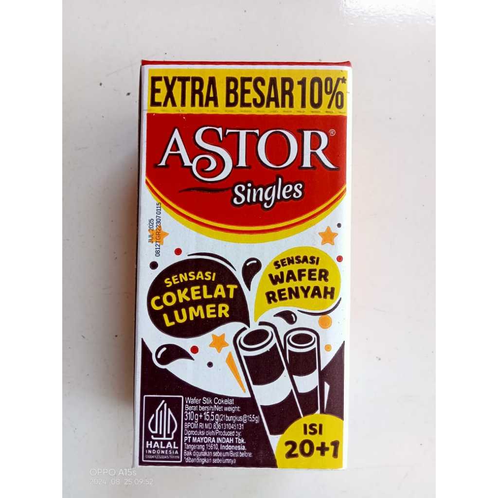 

ASTOR SINGLES WAFER STIK COKELAT BOX 20'S X 15.5GR