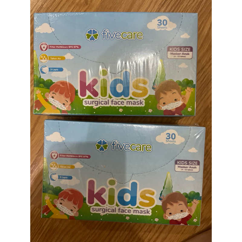 Masker Anak Fivecare 3ply Kids Surgical Face Mask