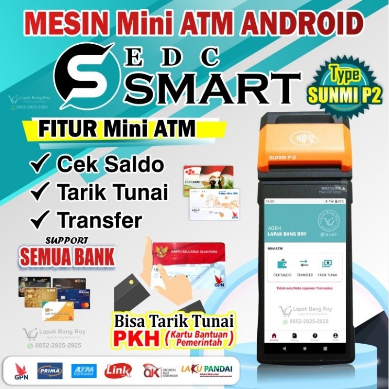 Mesin EDC SMART Android P2 (Wifi, NFC, Simcard 4G)