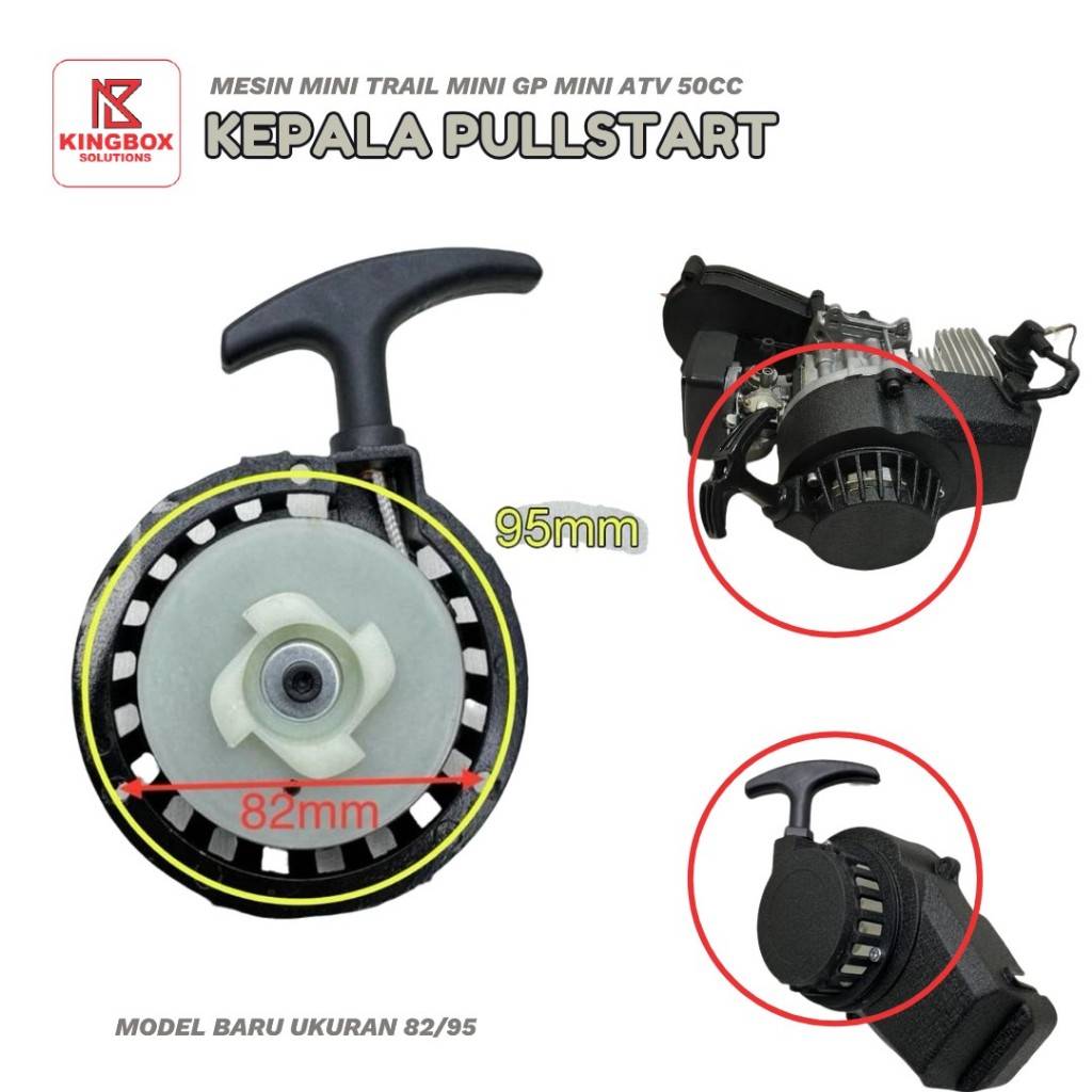 Gagang Pullstart Tarikan Stater Mesin Mini GP Trail ATV Goped 50cc 2Tak 82/95 Gigi Plastik Mesin Rum