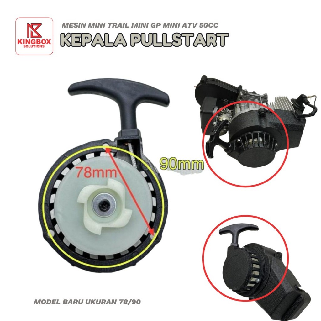Gagang Pullstart Tarikan Stater Mesin Mini GP Trail ATV Goped 50cc 78 Gigi Baru ZK Mesin Rumput