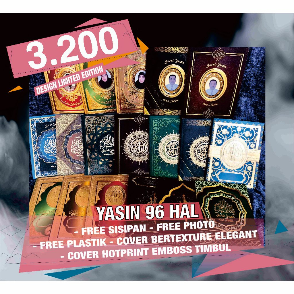 BUKU YASIN DAN TAHLIL 96 HAL ARAB LATIN TERJEMAHAN COVER EMBOSS TERMASUK SISIPAN ART PAPER GLOSSY