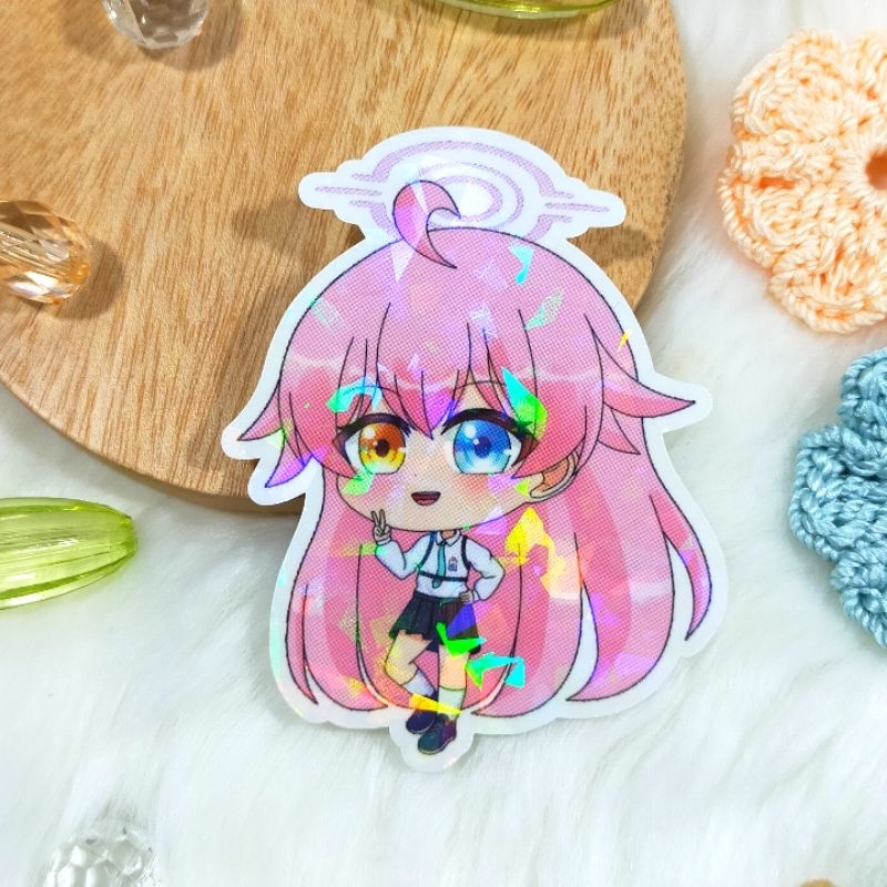 

Sticker Hologram Brokenglass Fanmerch Blue Archive Hoshino Takanashi Original Fanart by Merch Trove