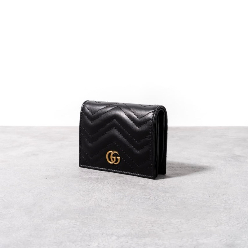 GUCCI GG Marmont Card Case Holder Leather Bifold Bi-Fold Wallet