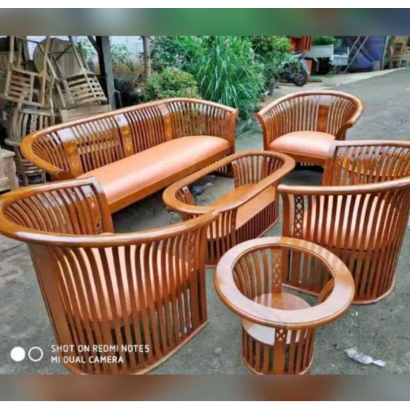 Kursi Ruang Tamu Minimalis  Keranjang Kayu Jati 3111 Meja