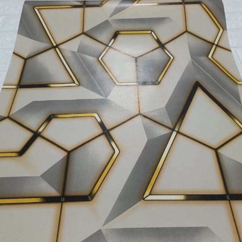 Wallpaper Sticker Dinding Geometris Coklat Susu Kekinian Terjangkau Elegan premium Dekorasi Dinding 