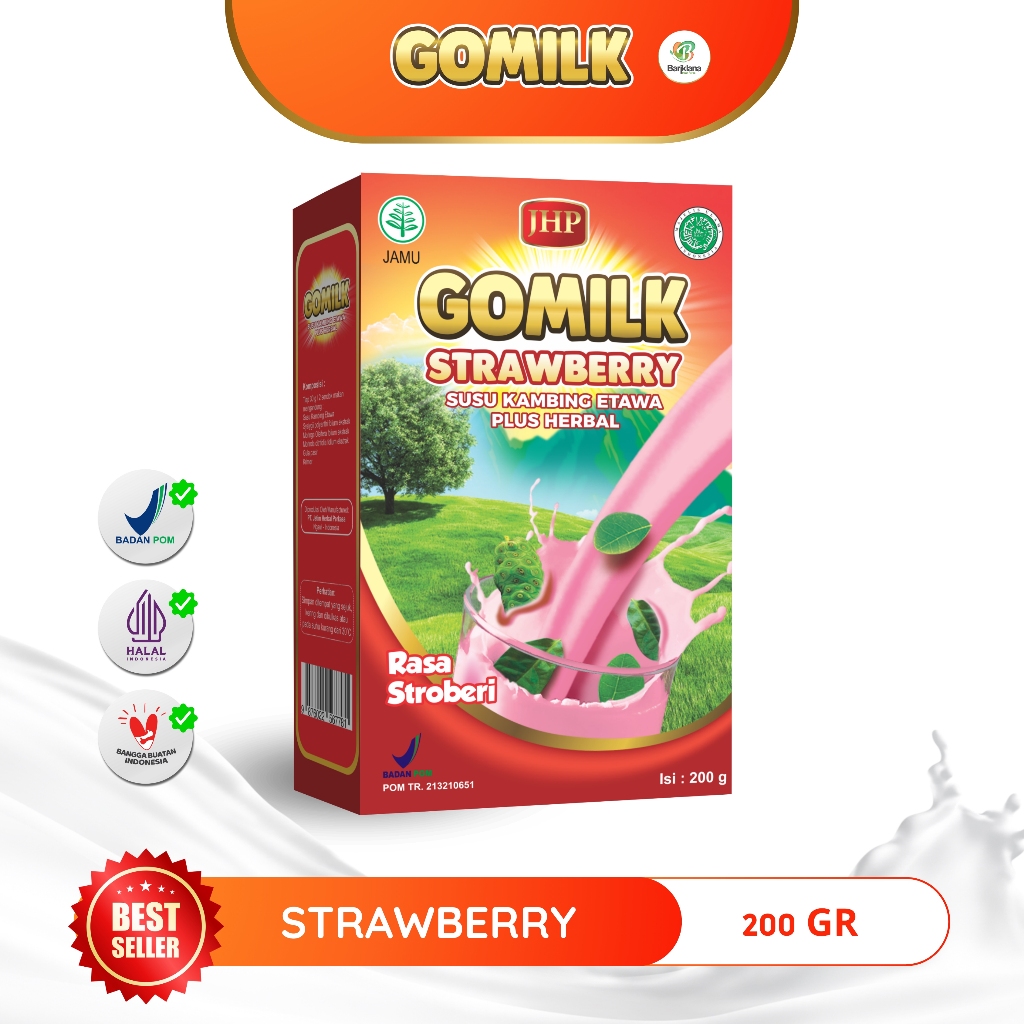 

Susu Kambing Etawa GOMILK Plus Herbal 200gram Rasa STRAWBERRY