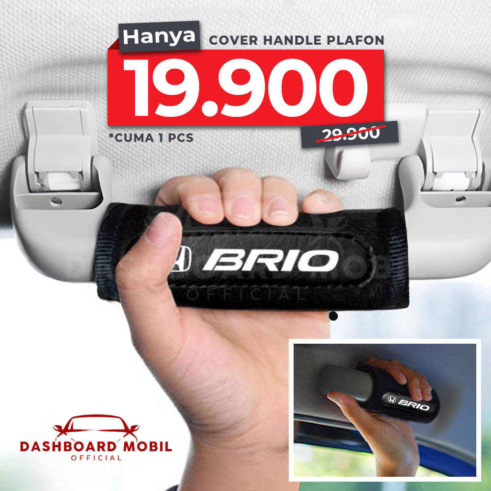 Sarung Handle Plafon Atap Mobil Cover Pelindung Pegangan Tangan Hitam HONDA BRIO BRV JAZZ MOBILIO