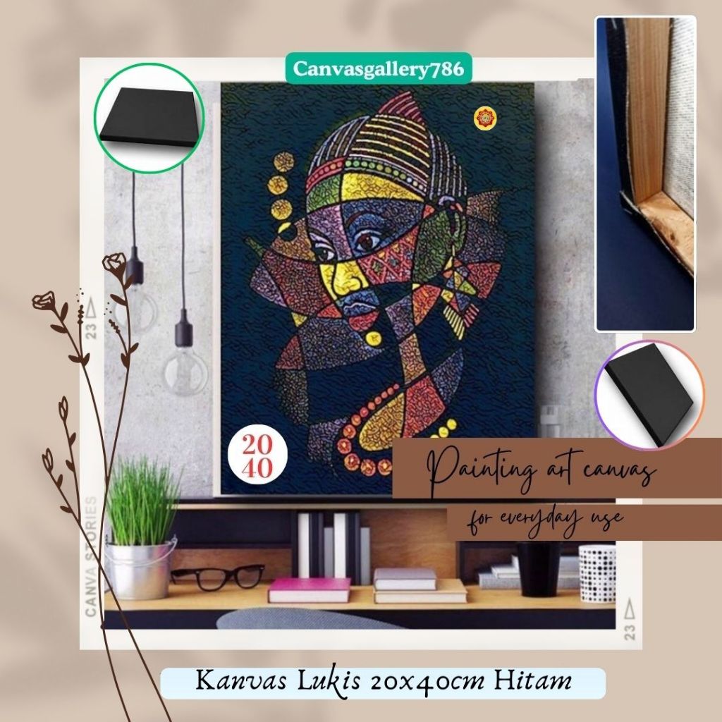 

KANVAS LUKIS 20X40 CM | BLACK - SMOOTH QUALITY | WATER COLOR CANVAS | Murah, Berkualitas & Tebal 2cm