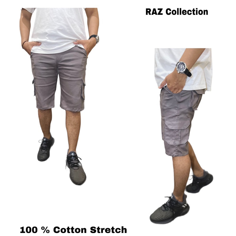 Celana Jogger Cargo Pendek Karet Rip Pria/Cowok Slim Fit Premium Kargo Pants