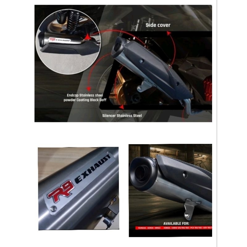 KNALPOT R9 STANDAR RACING ORIGINAL R9 AEROX/NMAX/ADV/VARIO 125/150/160