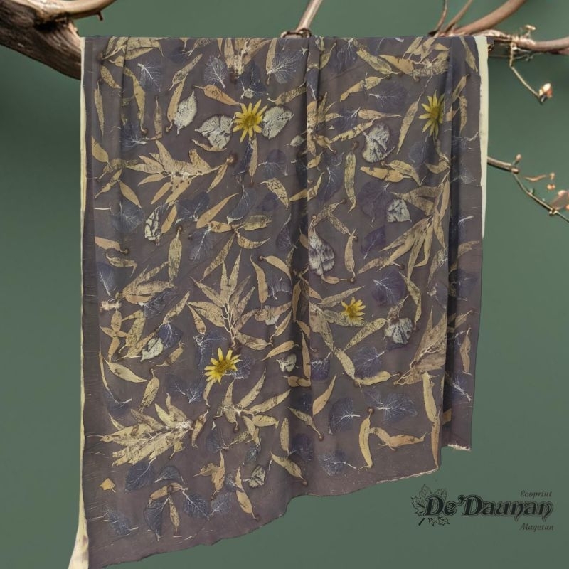 terlaris kain ecoprint batik warna alam motif cetak daun original paling banyak dicari