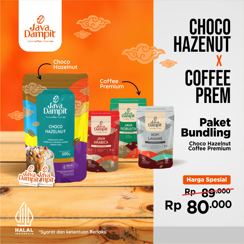 

BUNDLING CHOCO HAZELNUT X PREMIUM COFFEE (Choco Hazelnut 200g/Premium Coffee 70g)