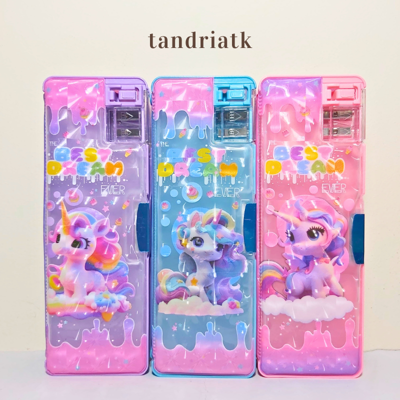 

Tempat Pensil Magnet Serutan 2 Lubang Hologram Motif Unicorn Little Pony JC 119-1