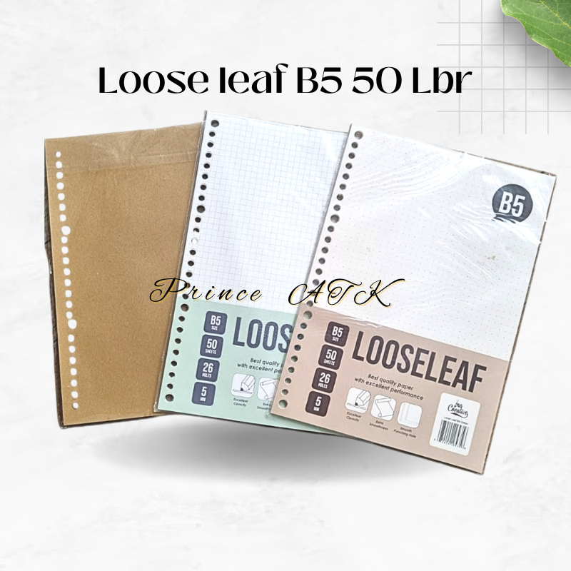 

Loose Leaf B5 Kotak Dots Coklat Polos isi 50 lbr