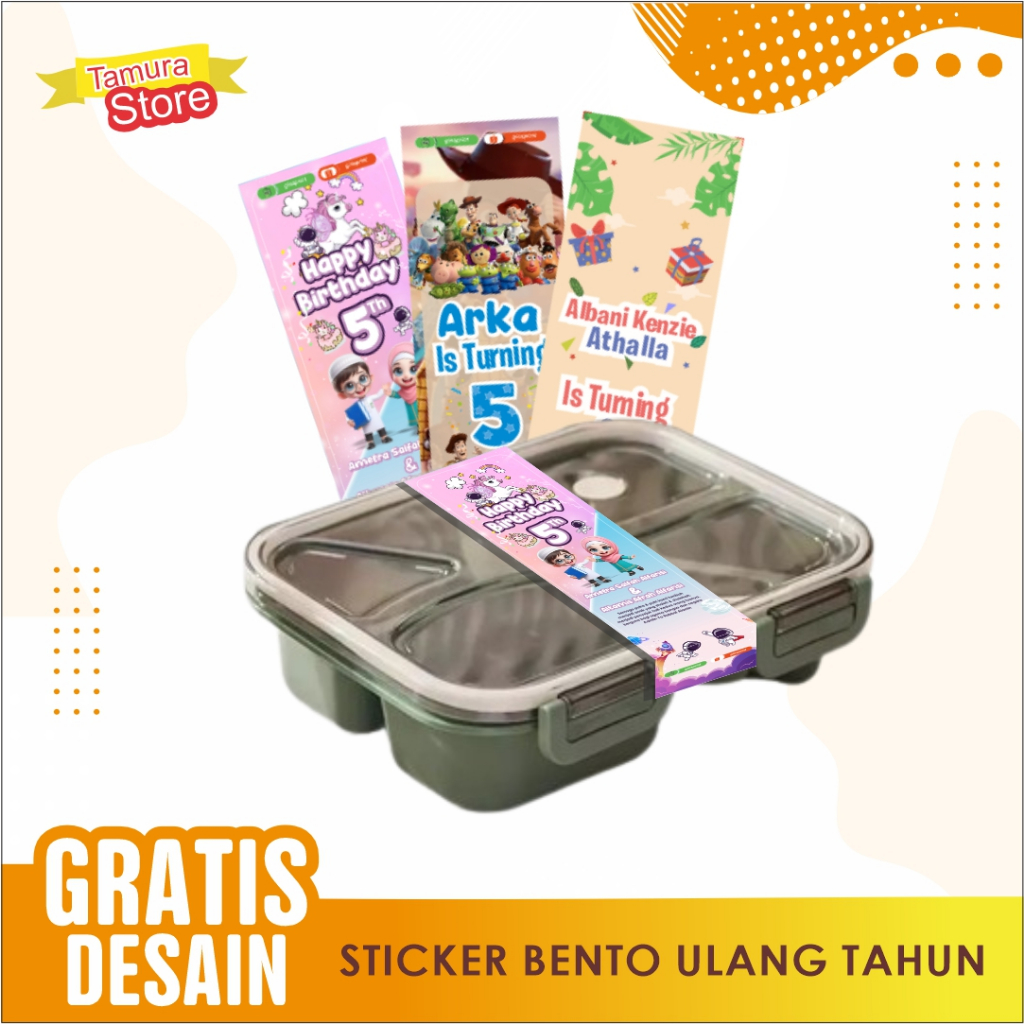 

Stiker bento ulang tahun CUSTOM Free Desain | Paper Belt Bento ulang tahun