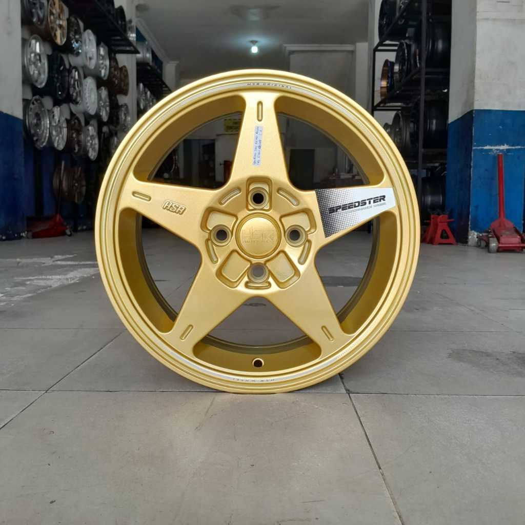 Velg mobil ring 15 palang 5 pcd 4x100 warna gold hsr speedster r15