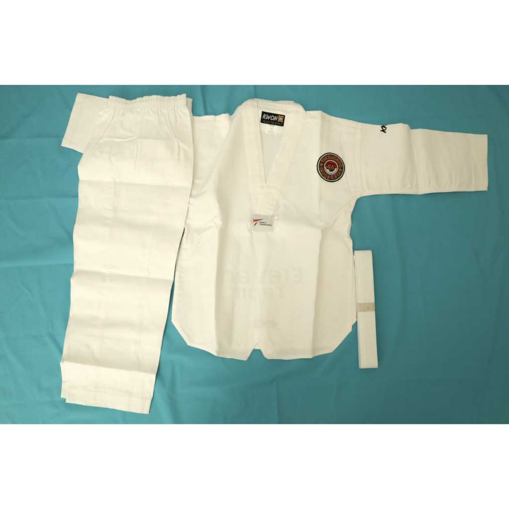 Dobok Taekwondo Pemula Kerah Putih Kwon