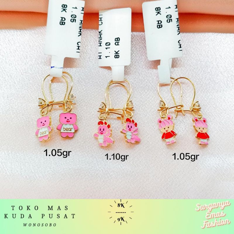 ANTING ANAK MODEL EMAS ASLI 375%/8K