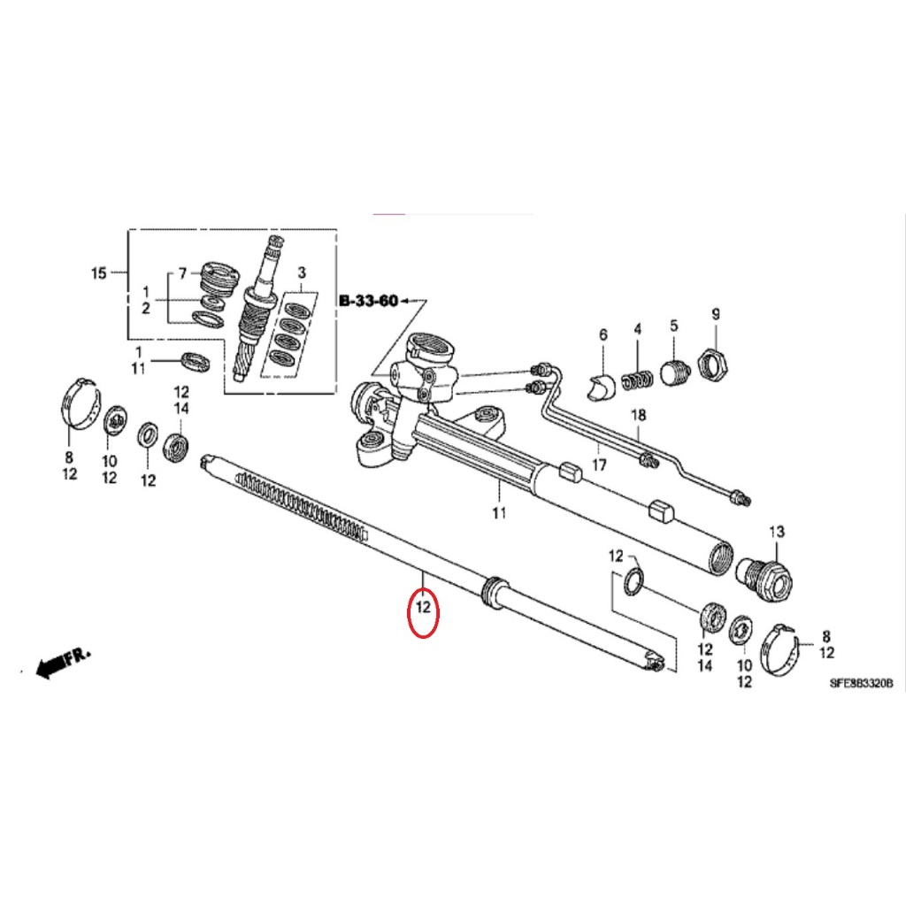 Rack Steer / Rack Steering ODYSSEY RB1 RB2 2004-2008