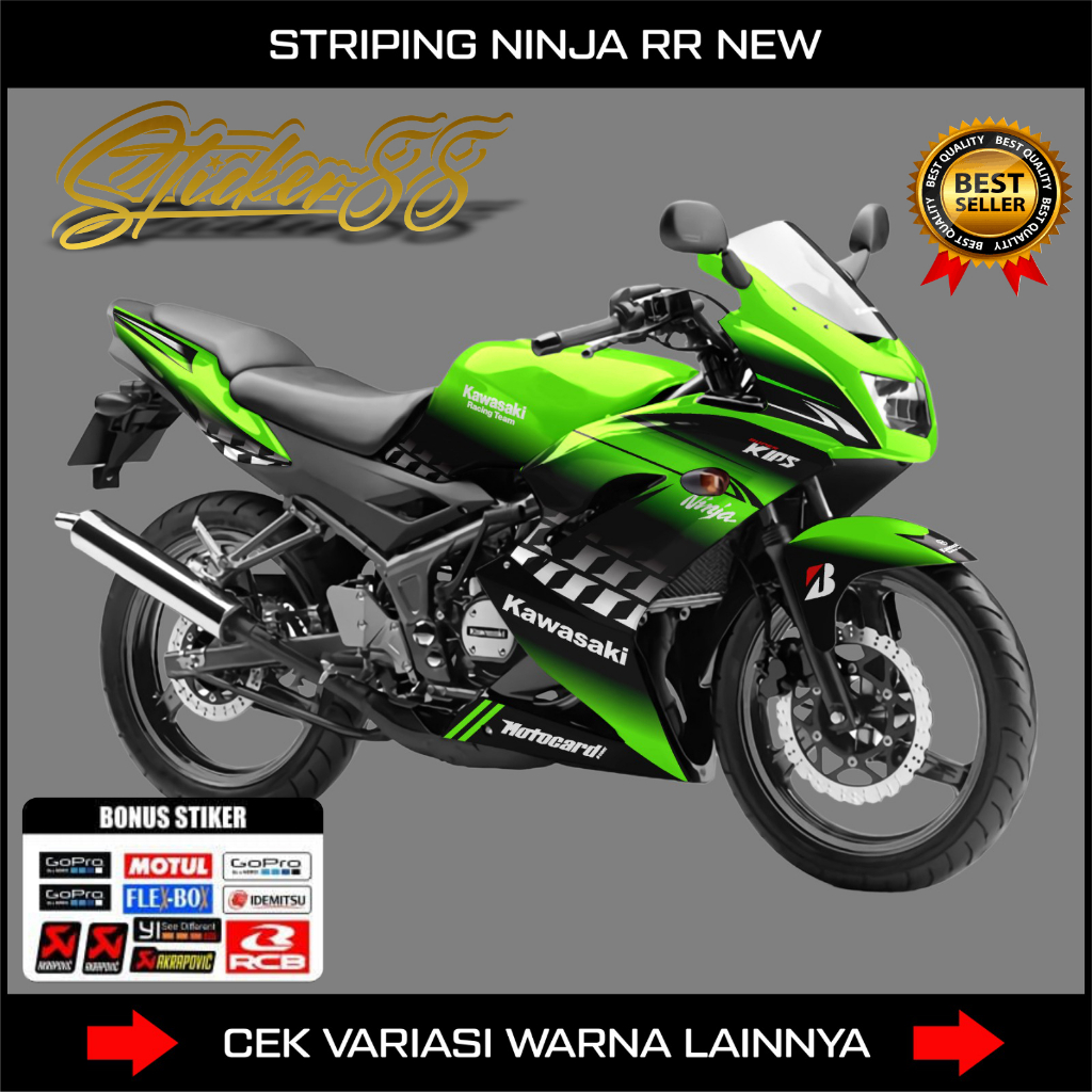 Sticker Striping Ninja RR New / Decal Kawasaki Ninja 150 Rr Baru / Aksesoris Emblem Motor Ninja Rr /