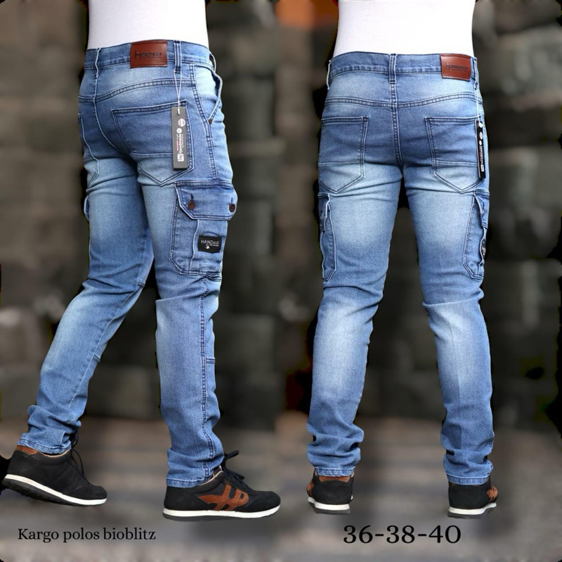 TERLARIS CELANA PRIA CARGO PANJANG BIOBLIT PREMIUM HANDMADE SLIMFIT PENSIL