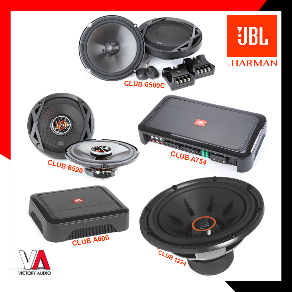 Paket Audio Mobil Full Set Sound System JBL CLUB Speaker Split 2-Way CLUB 6500C + Coaxial CLUB 6522 