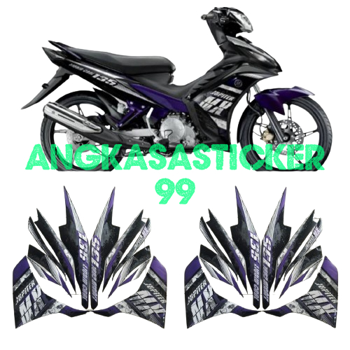 sticker striping body motor yamaha jupiter mx 135 2013 hitam ungu