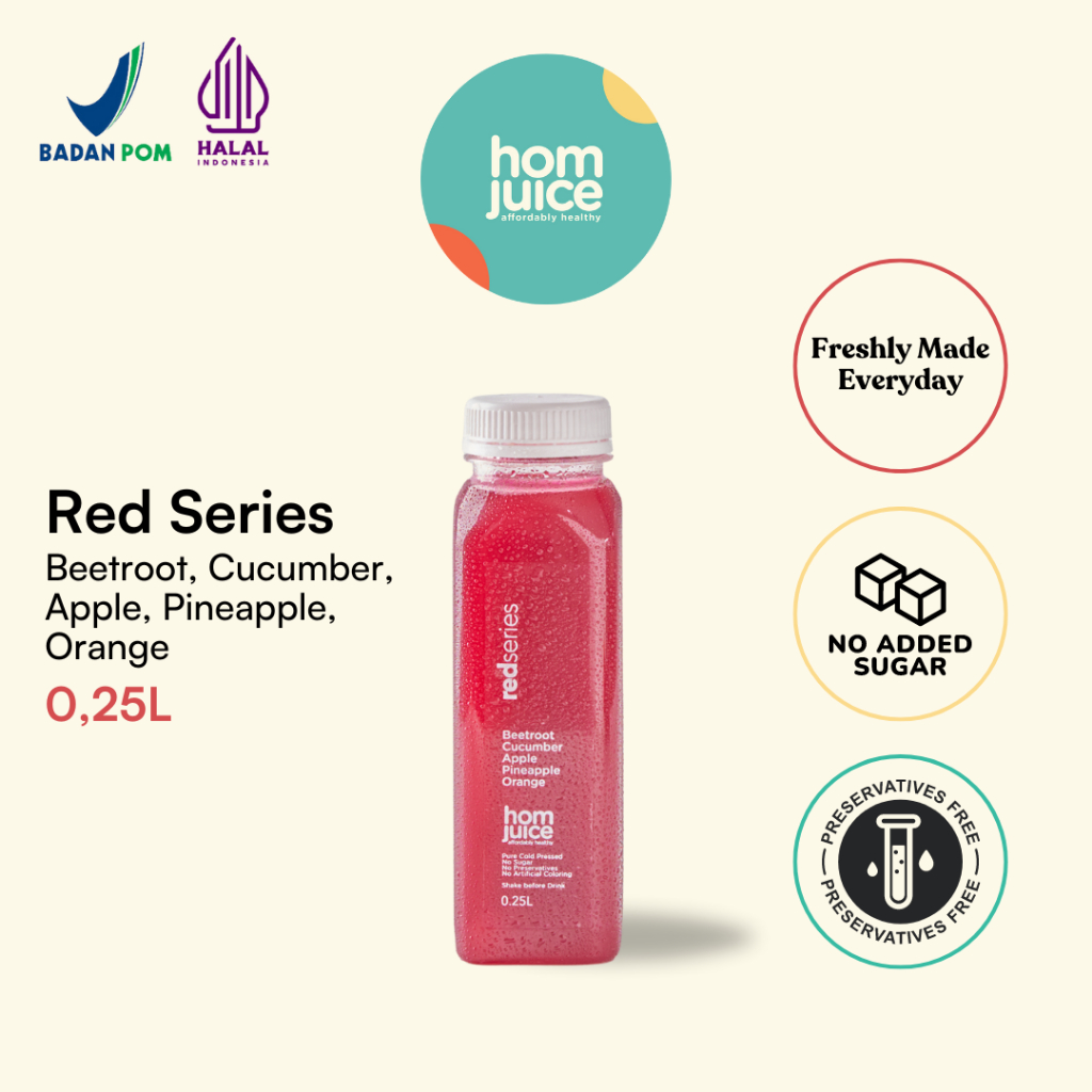 

Homjuice - Red Series 250 ml (Cold-Pressed Juice/Jus/Detox)