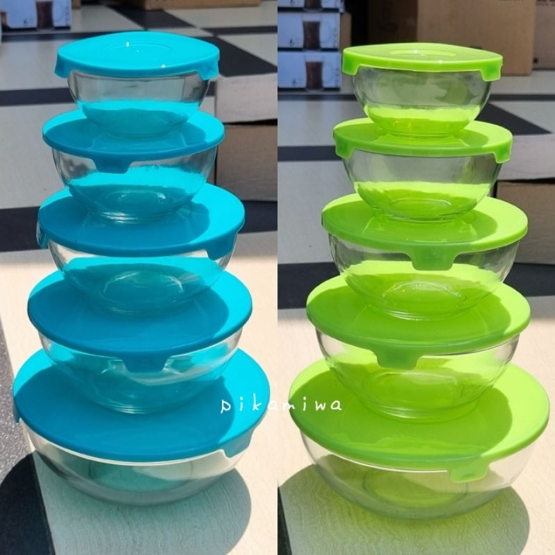 5 PCS MANGKOK SUSUN MULTI PURPOSE RANDOM mangkok beranak kaca mangkok cantik mangkok tutup