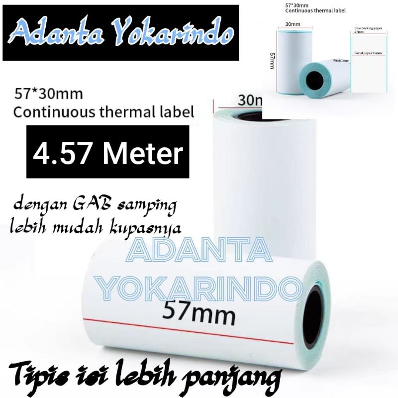 

STICKER LABEL 58MM 57X30 58X30 KERTAS THERMAL MINI PRINTER BLUETOOTH 58MM