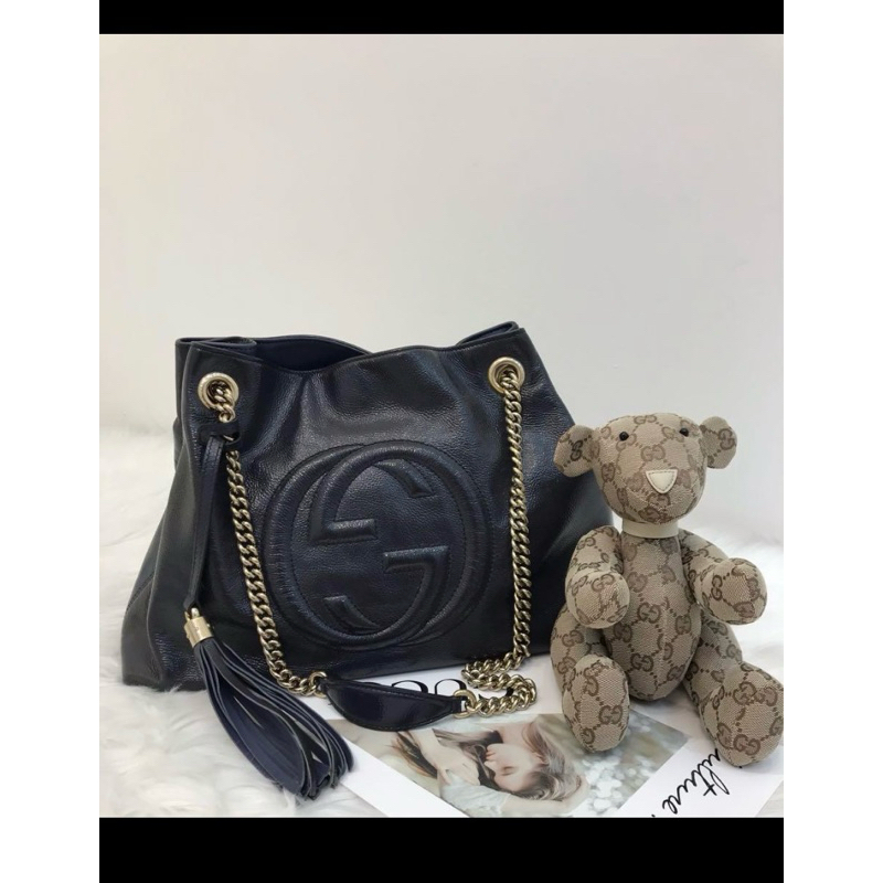 gucci soho preloved rantai kulit / leather  tote / shoulder bag