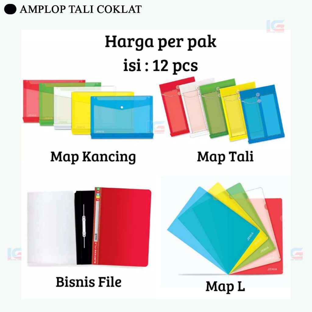 

MAP PLASTIK ALL VARIAN 12 PCS/MAP TALI/MAP KANCING/MAP L/MAP BUSSINIS FILE