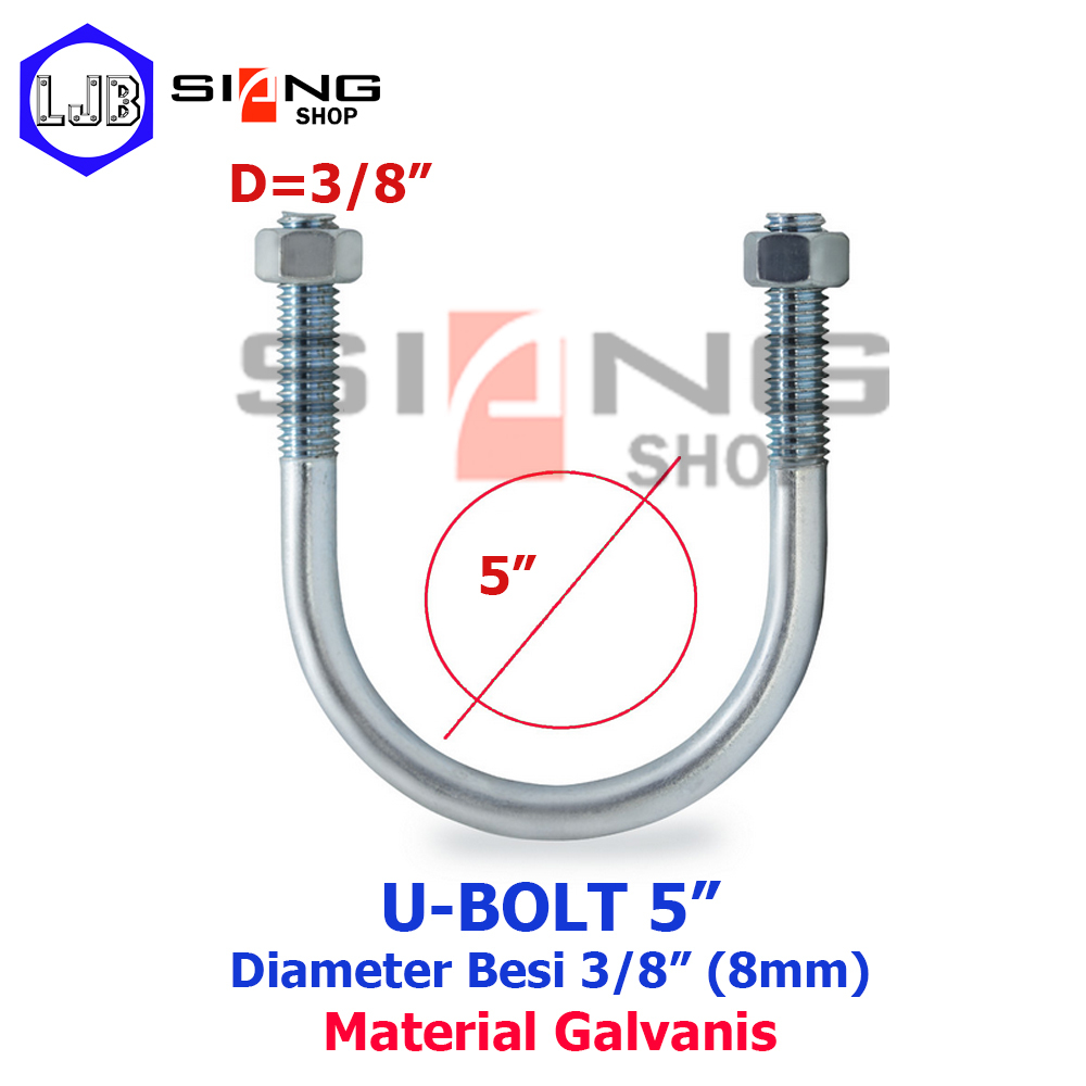 U Bolt Pipa 5 inc Putih