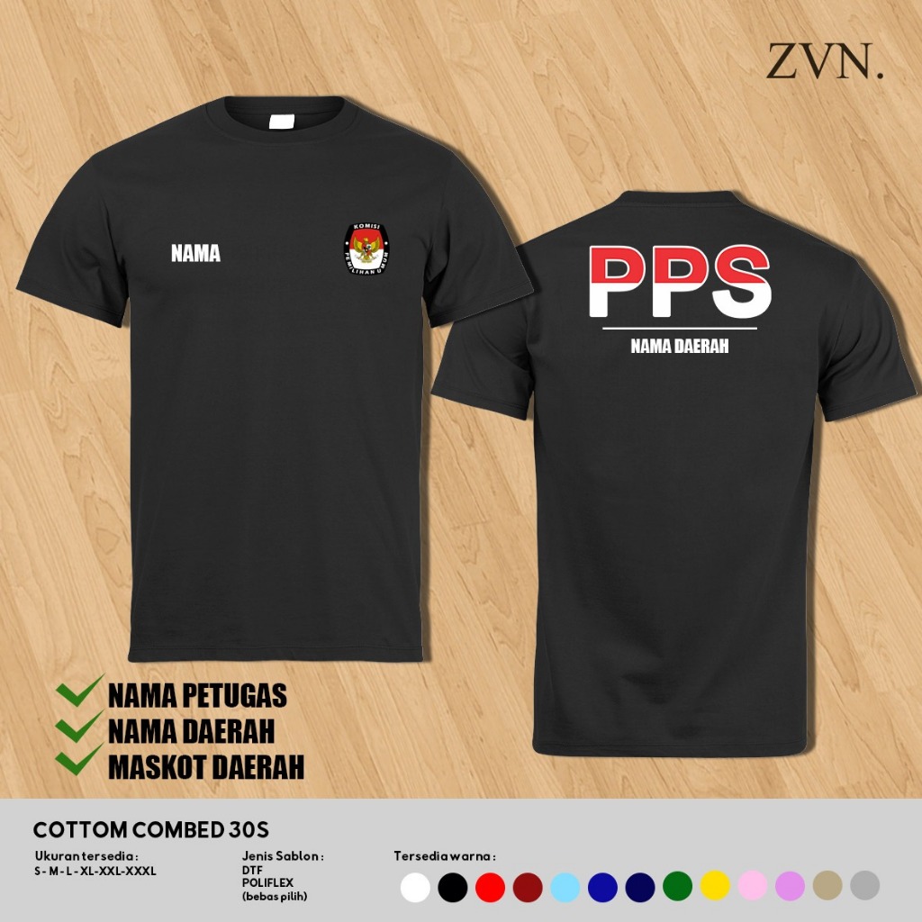CUSTOM SABLON KAOS BAJU PANTIA SEKRETARIAT PPS PEMILU 2024 SERI B  - ZVN
