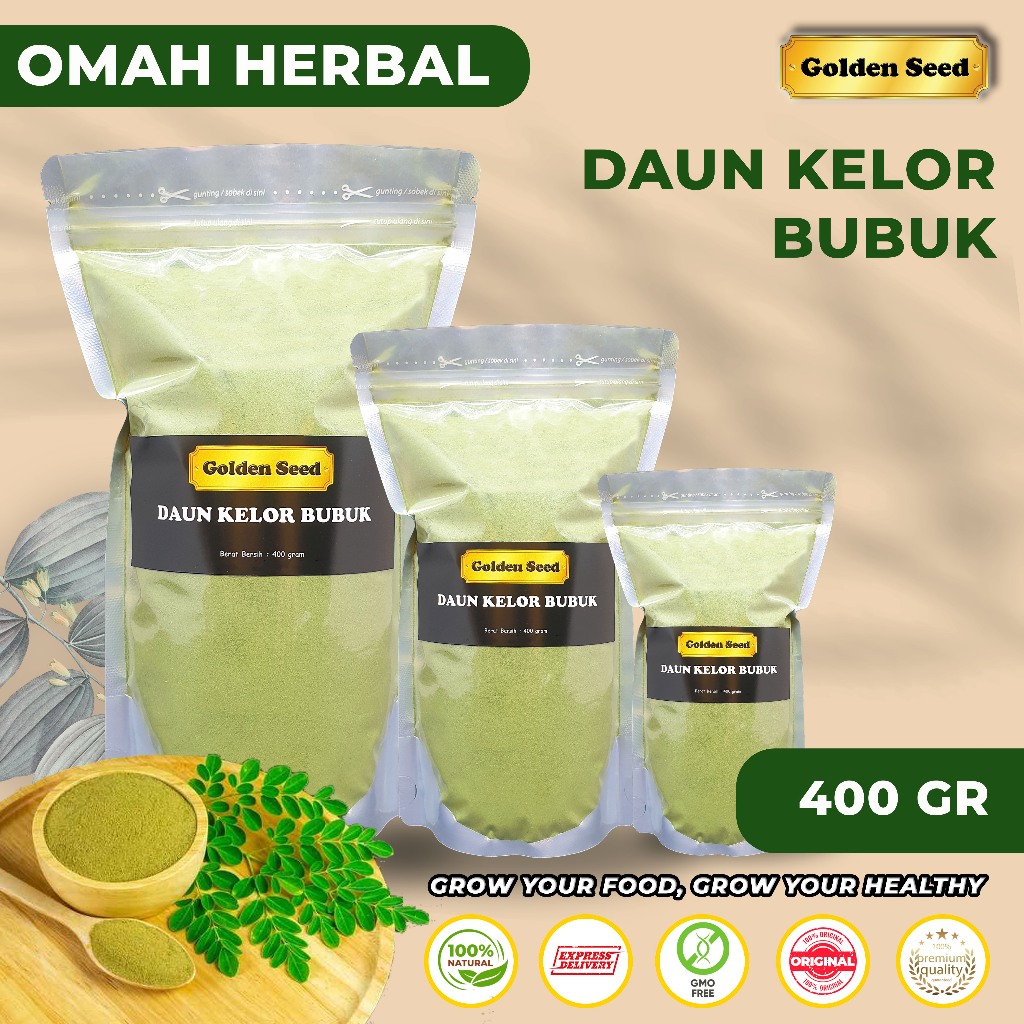 

BUBUK DAUN KELOR 400GR / BUBUK MORINGA 400 GRAM / KELOR BUBUK MURNI 400 GR