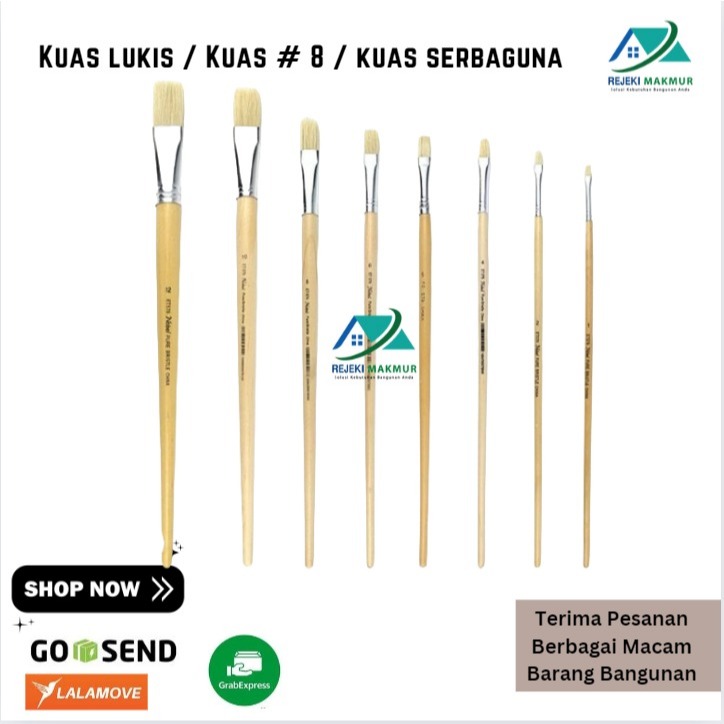 

Kuas lukis / Kuas # 8 / kuas serbaguna