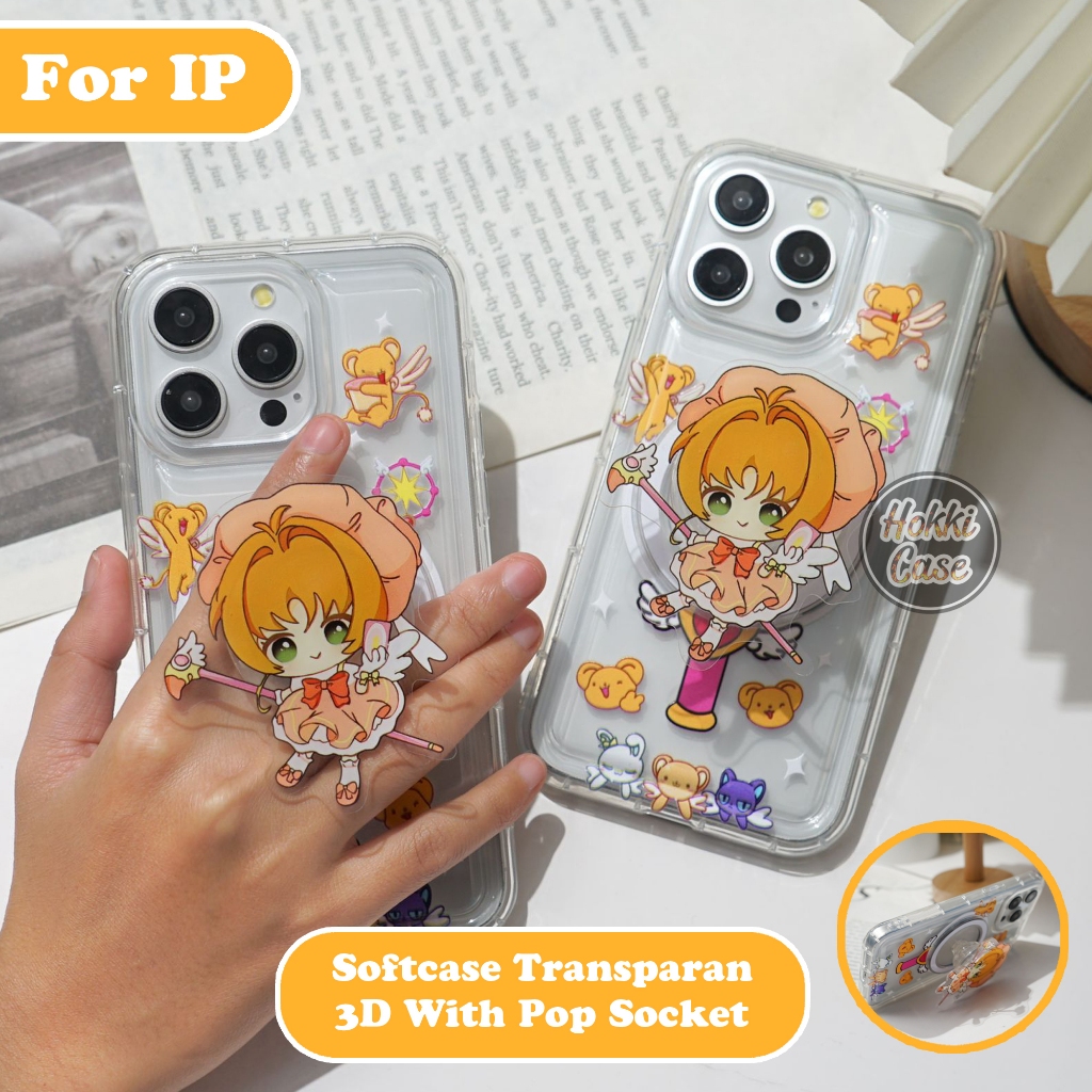 Softcase Transparan Plus Popsocket IP 11 11 PRO 11 PRO MAX IP 6 6S 6+ 7 8 7+ 8+ IP X XS XR XS MAX IP