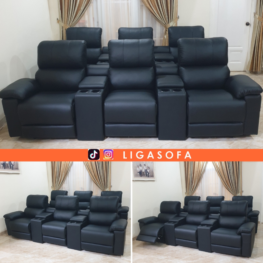Sofa hometheater recliner Elektrik type kendy merk Ligasofa