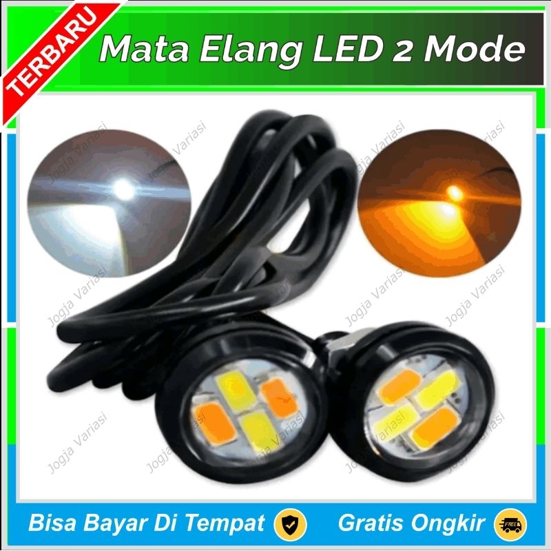 MATA ELANG 2 MODE WARNA SENJA KOTA DRL SEN LED LAMPU TEMBAK EAGLE EYE SEIN MOTOR TERANG