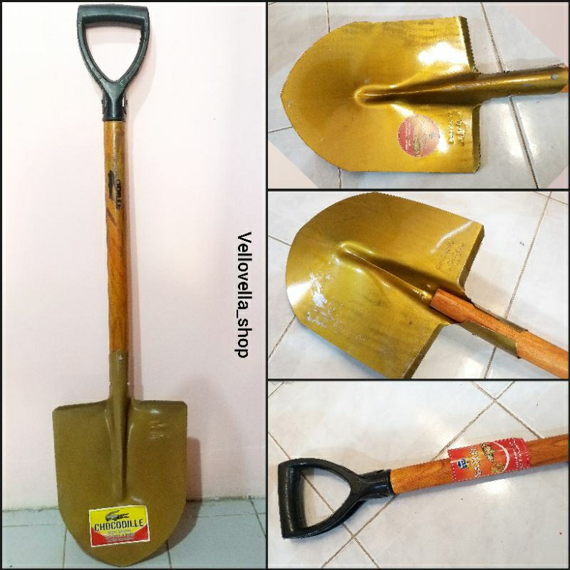 Sekop Skop pasir gagang kayu Lancip / Sekop pasir gagang kayu Lancip