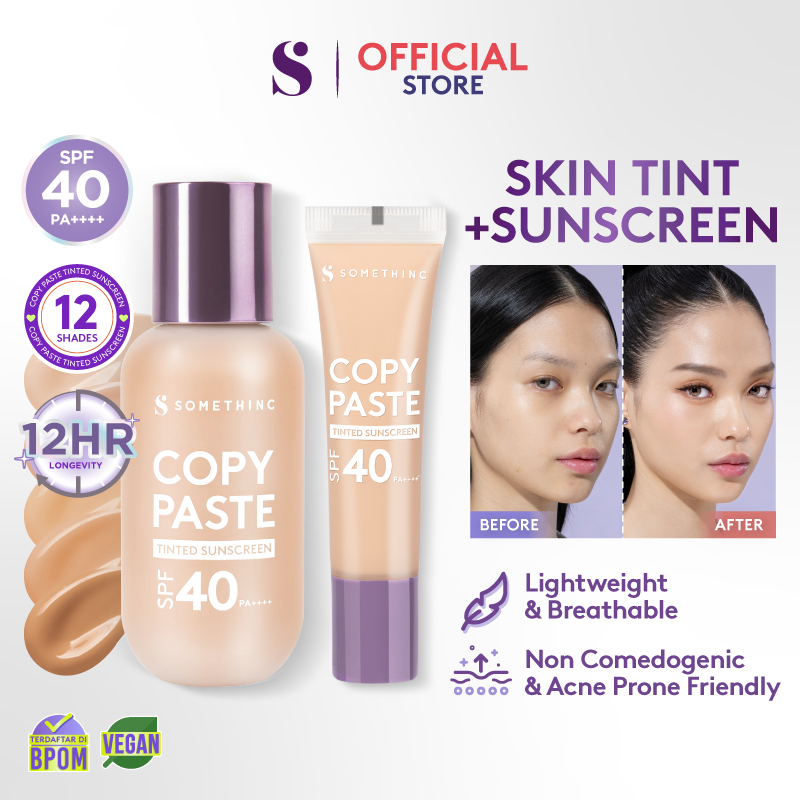 SOMETHINC MAKEUP Copy Paste Tinted Sunscreen SPF 40 PA++++ - Skin Tint Ringan Dengan Finish Dewy | M